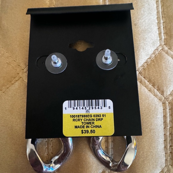 Silver chain earrings INC - Picture 2 of 3